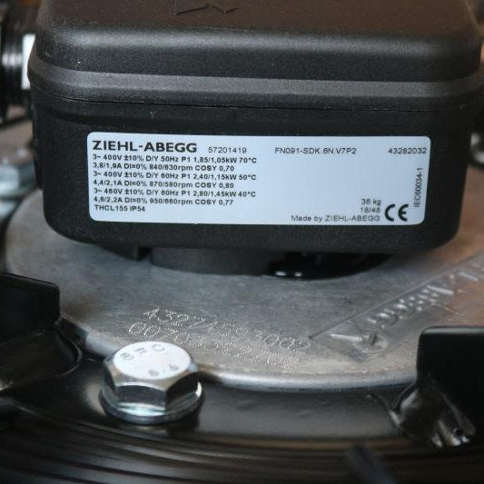 FN091-SDK.6N.V7P2 ZIEHL-ABEGG Axial Fan 400V 1.05/2.8kW 1.9/4.6A 630/950rpm industrial fan