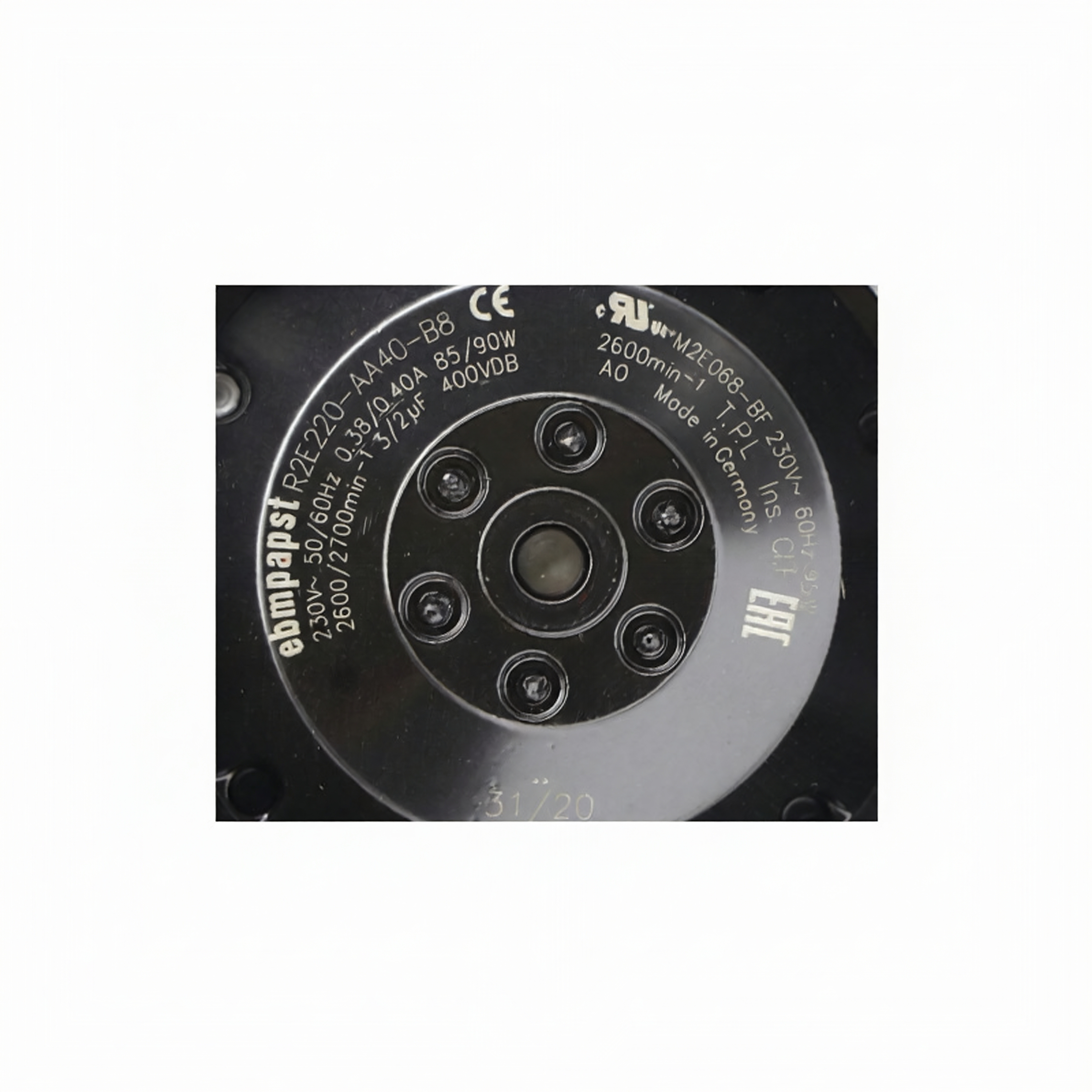R2E220-AA40-B8 Ebm-papst Centrifugal fan 1~230V 85/95/90W 0.38/0.4A 2600/2700rpm