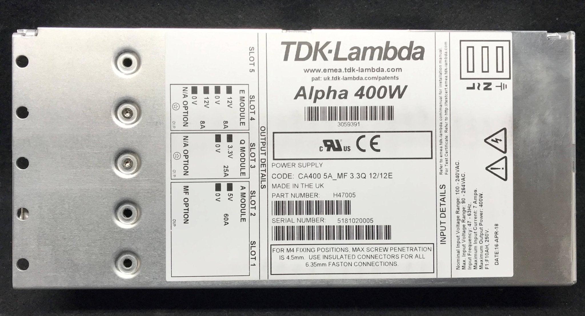 NEW Power Supply Alpha 400W (3059391Siemens