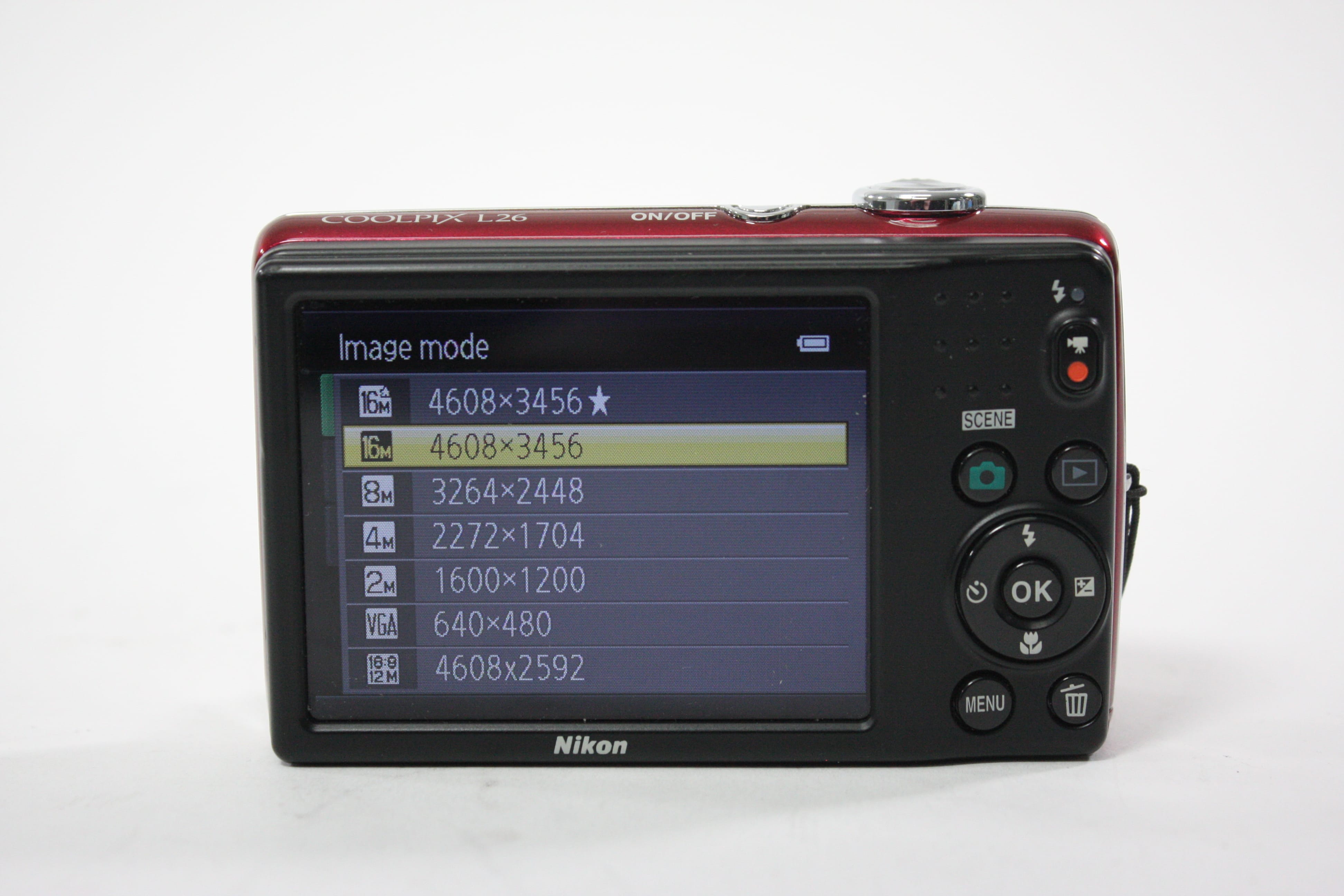 Nikon Coolpix L26 Digital Point and Shoot Camera 5x Zoom 16.1mp Red
