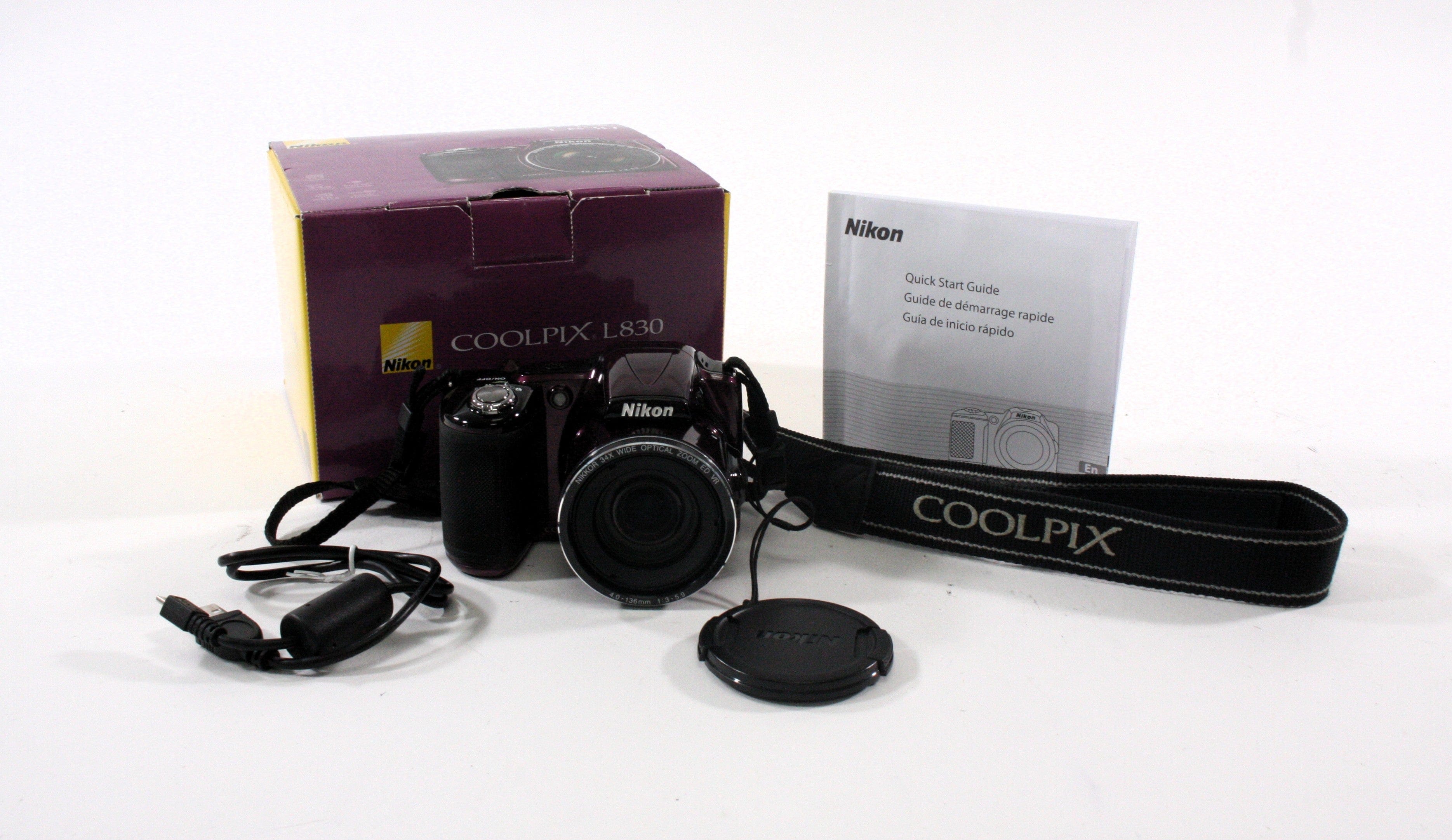 Nikon Coolpix L830 Digital Point-and-Shoot Camera 34x Zoom 16.0mp (Purple)
