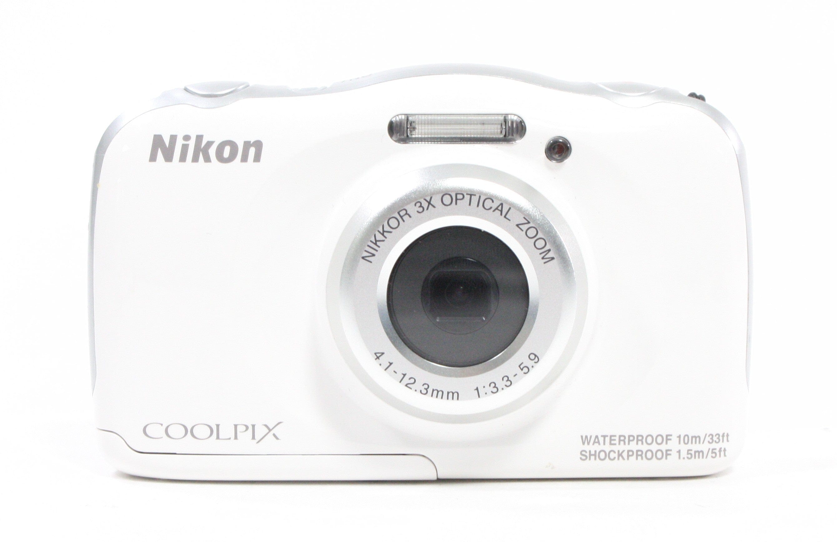 Nikon Coolpix S33 Waterproof Digital Camera (White)
