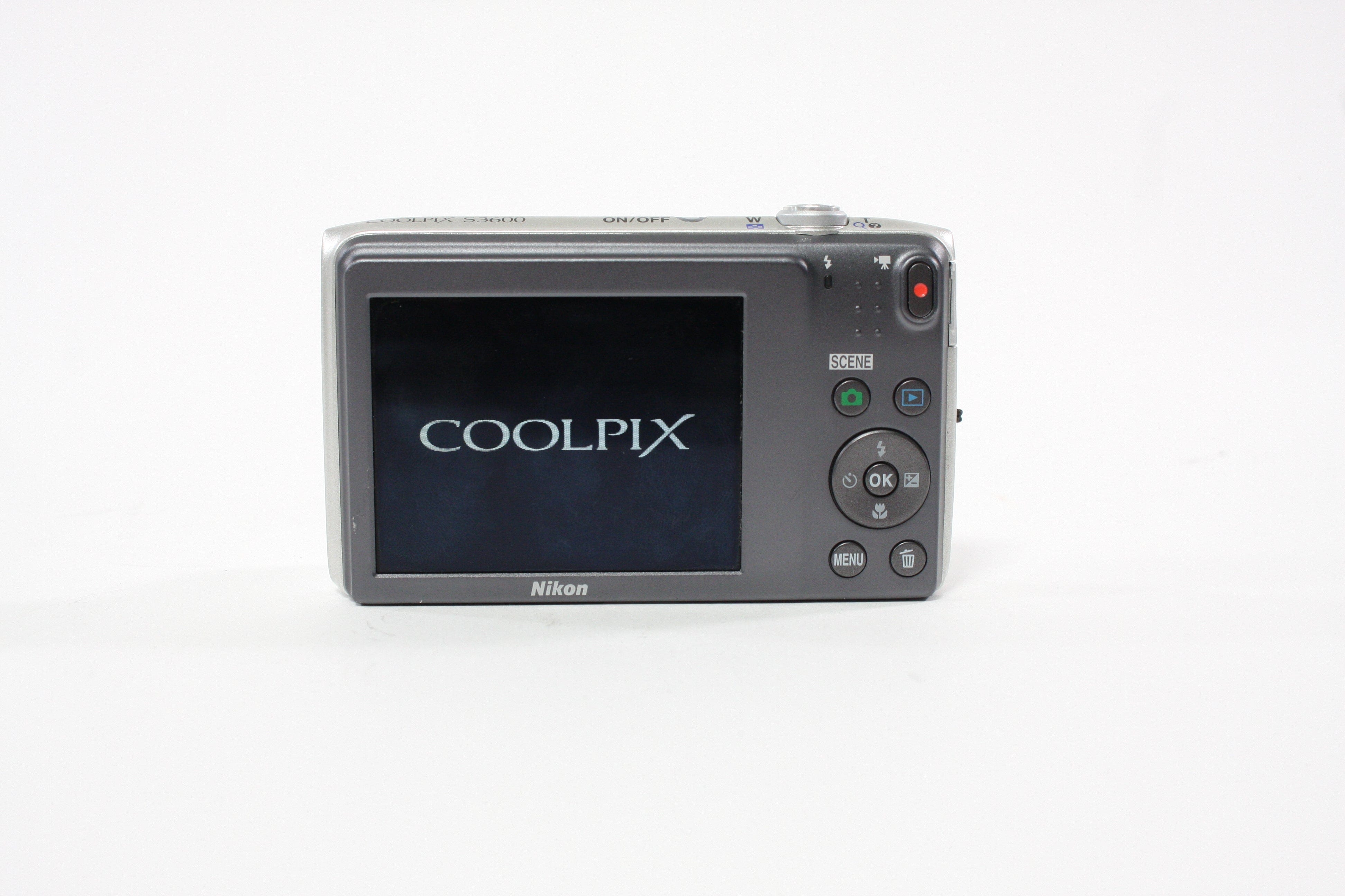 Nikon Coolpix S3600 Digital Camera 8x Zoom 20.1mp (Silver)