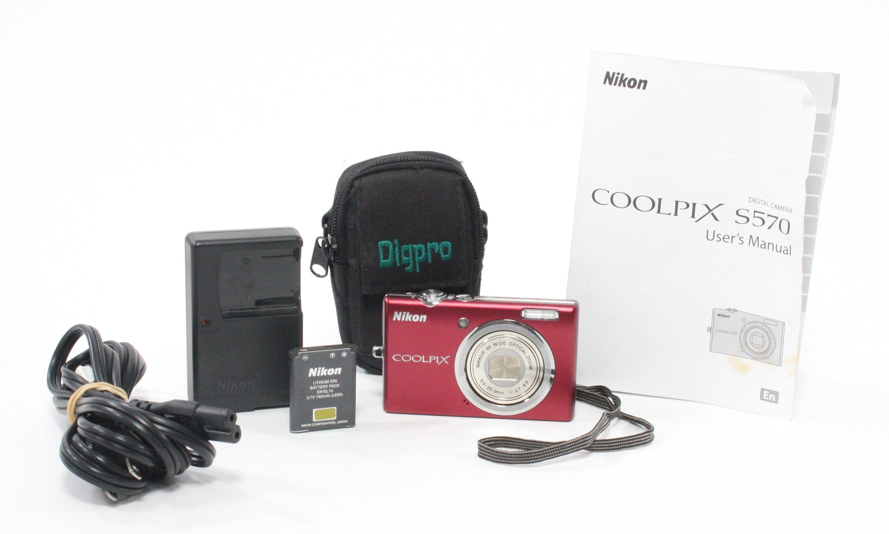 Nikon Coolpix S570 Point and Shoot Digital (Red)