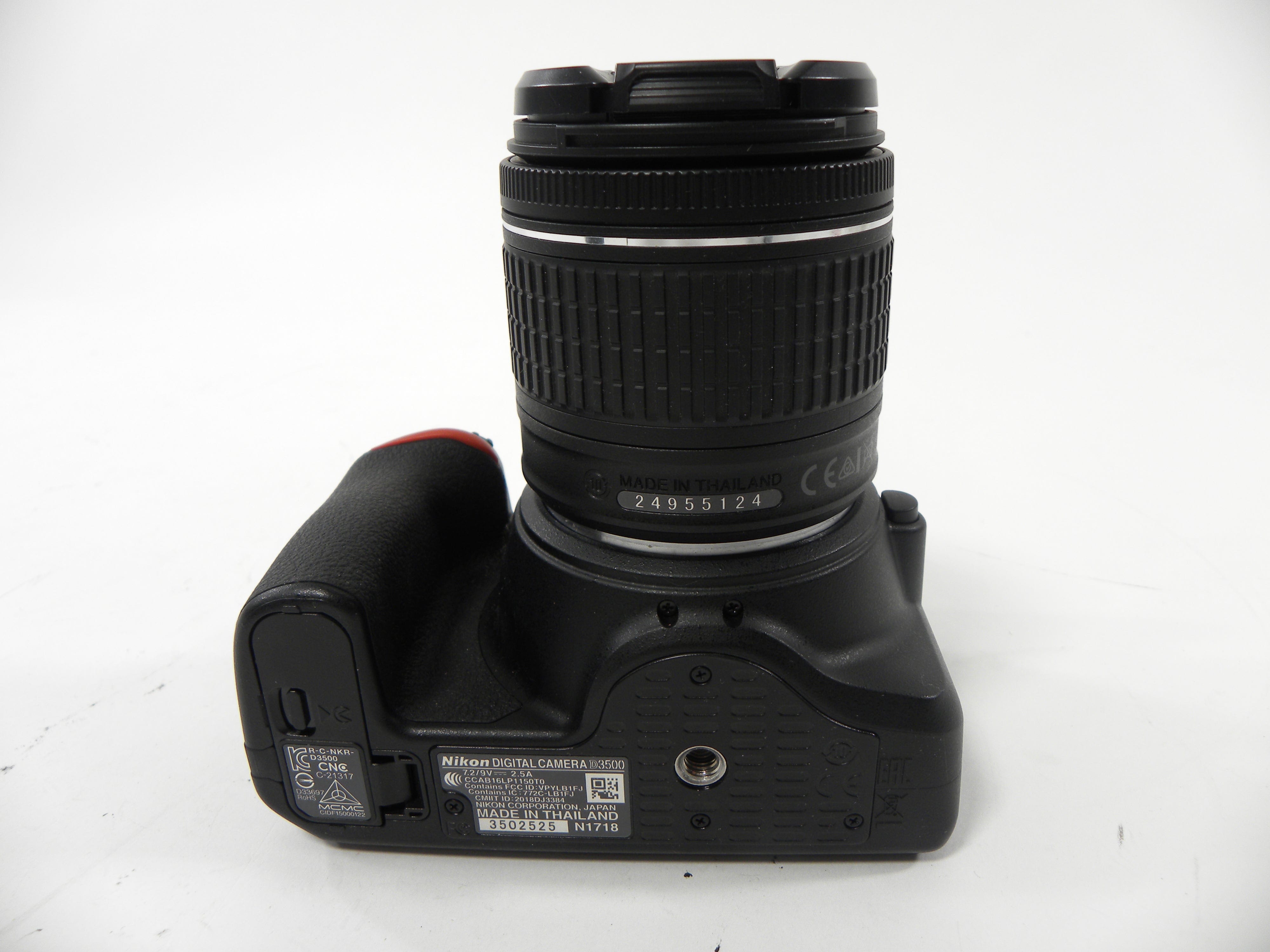 Nikon D3500 24.2mp Digital SLR w/Nikkor Af-P DX VR 18-55 Shutter Ct. 988