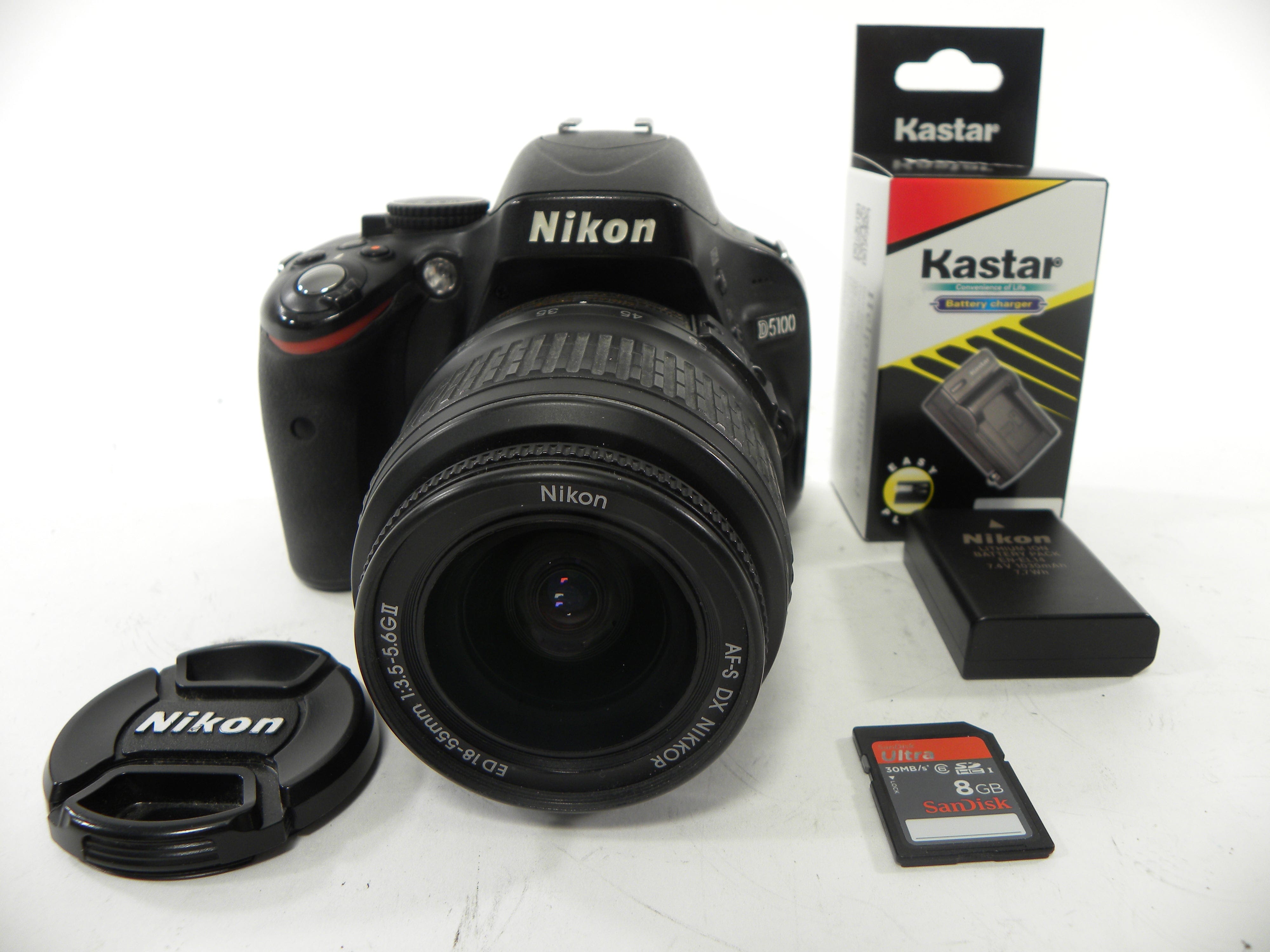 Nikon D5100 16.2mp Digital SLR w/AF-S 18-55 DX ED Shutter Ct. 20,464