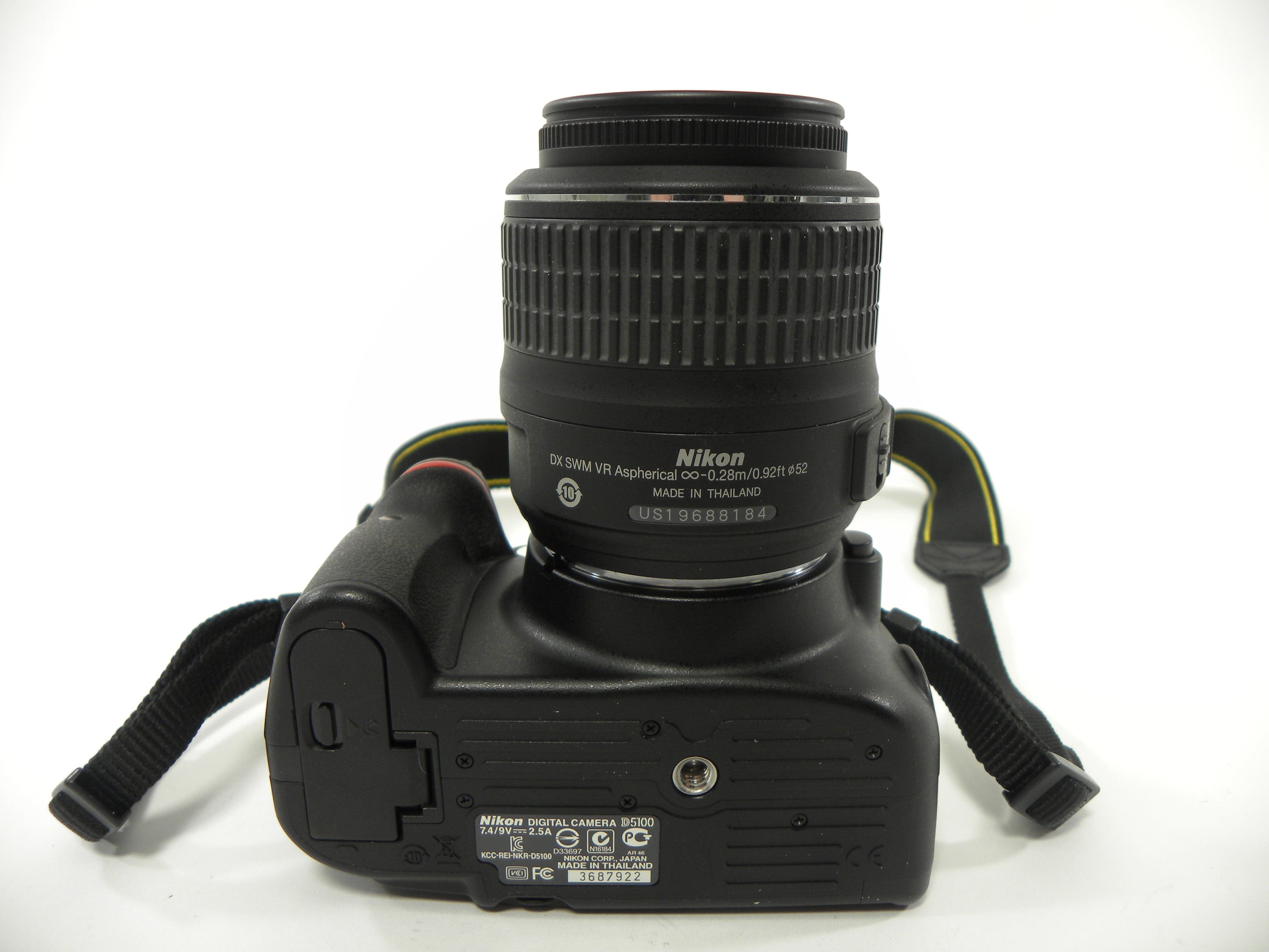 Nikon D5100 16.2mp Digital SLR w/AF-S 18-55 DX VR Shutter Ct. 2,617