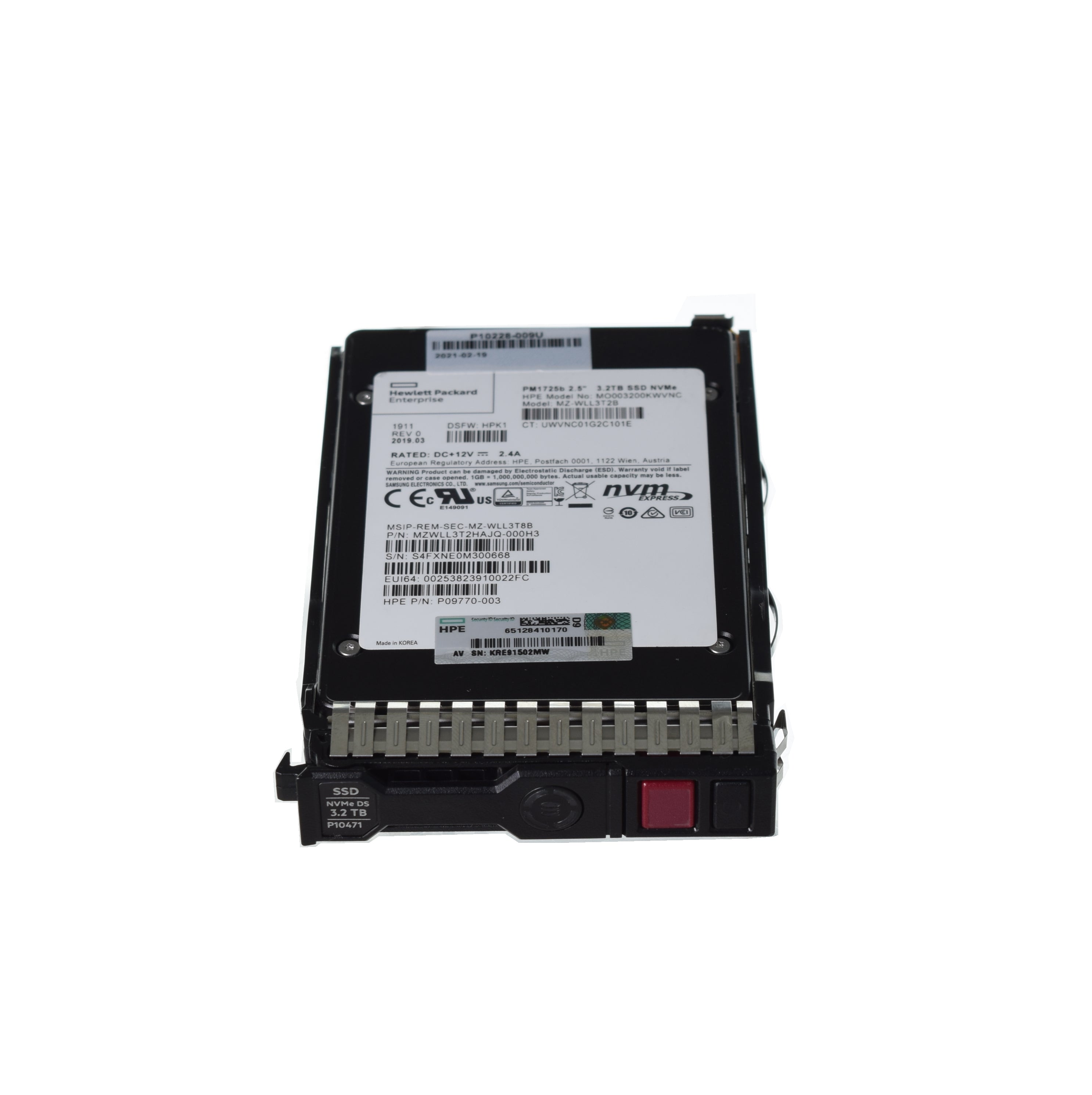 P40562-K21 HPE 3.2TB SAS 12Gbps Mixed Use DS BC 2.5-Inch Solid State Drive
