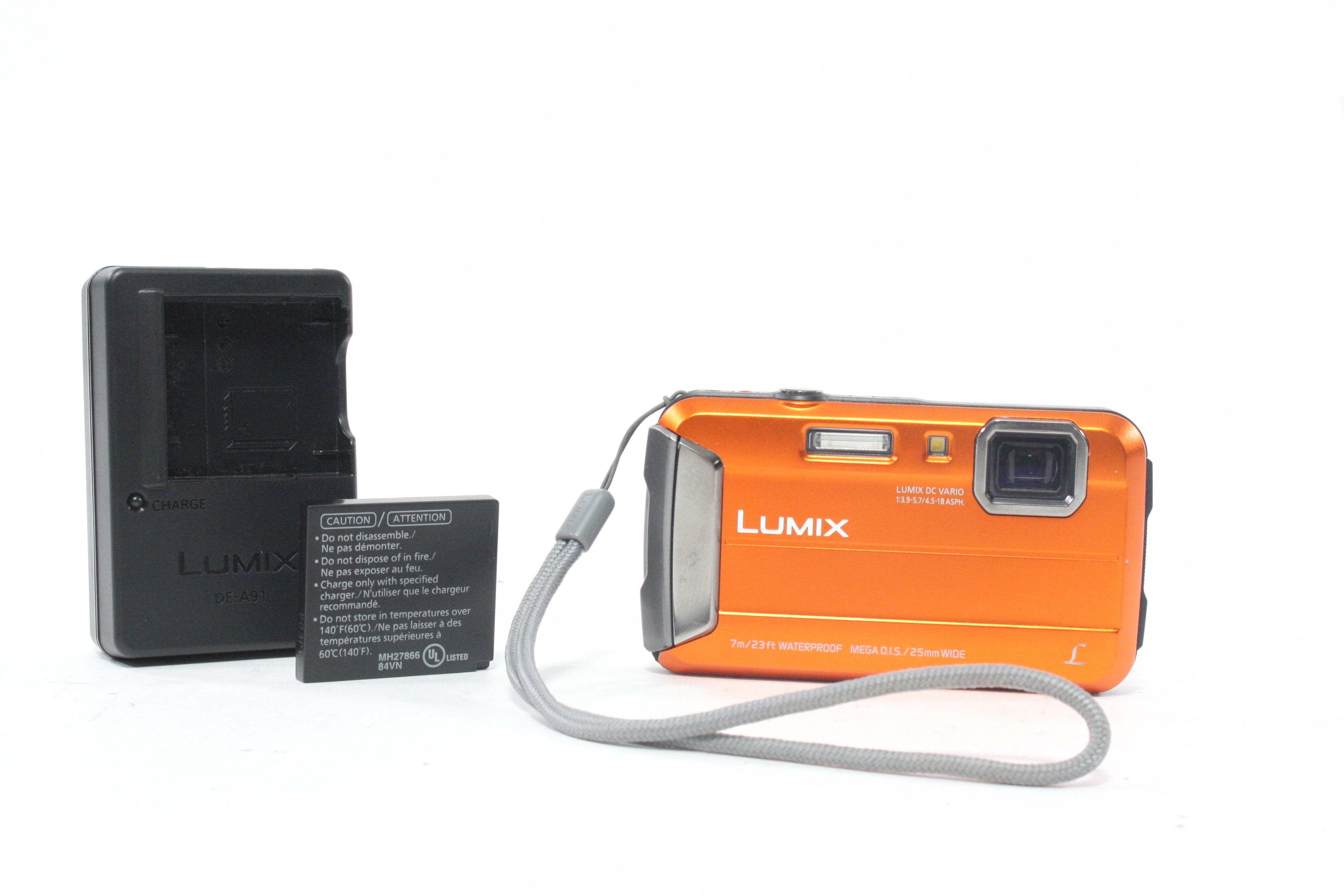 Panasonic Lumix DMC-TS25 Waterproof Digital Camera 8x Zoom 16.1mp (Orange)
