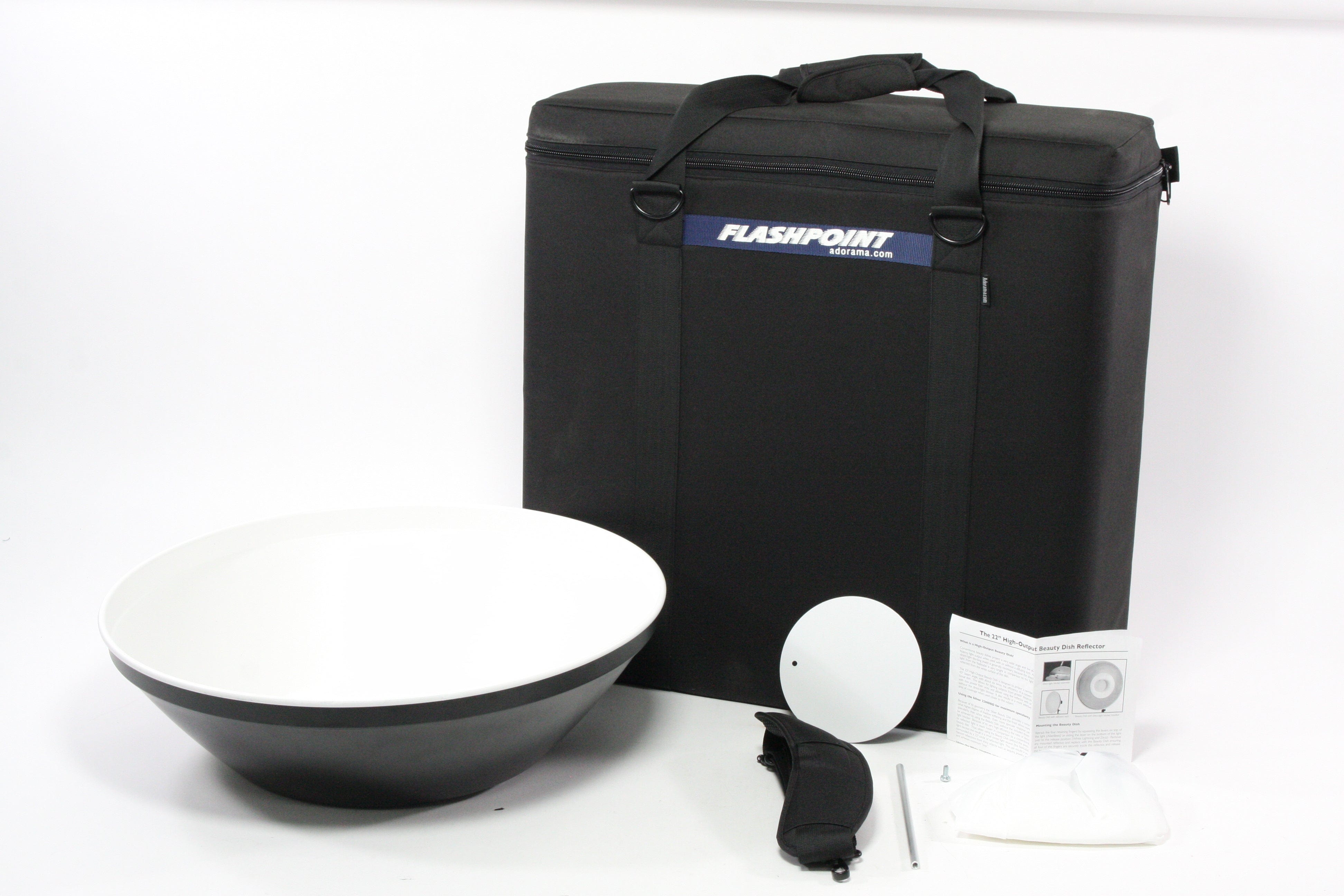 Paul C Buff 22HOBD-W 22 Inch Beauty Dish with Diffusion Sock in Flashpoint Case
