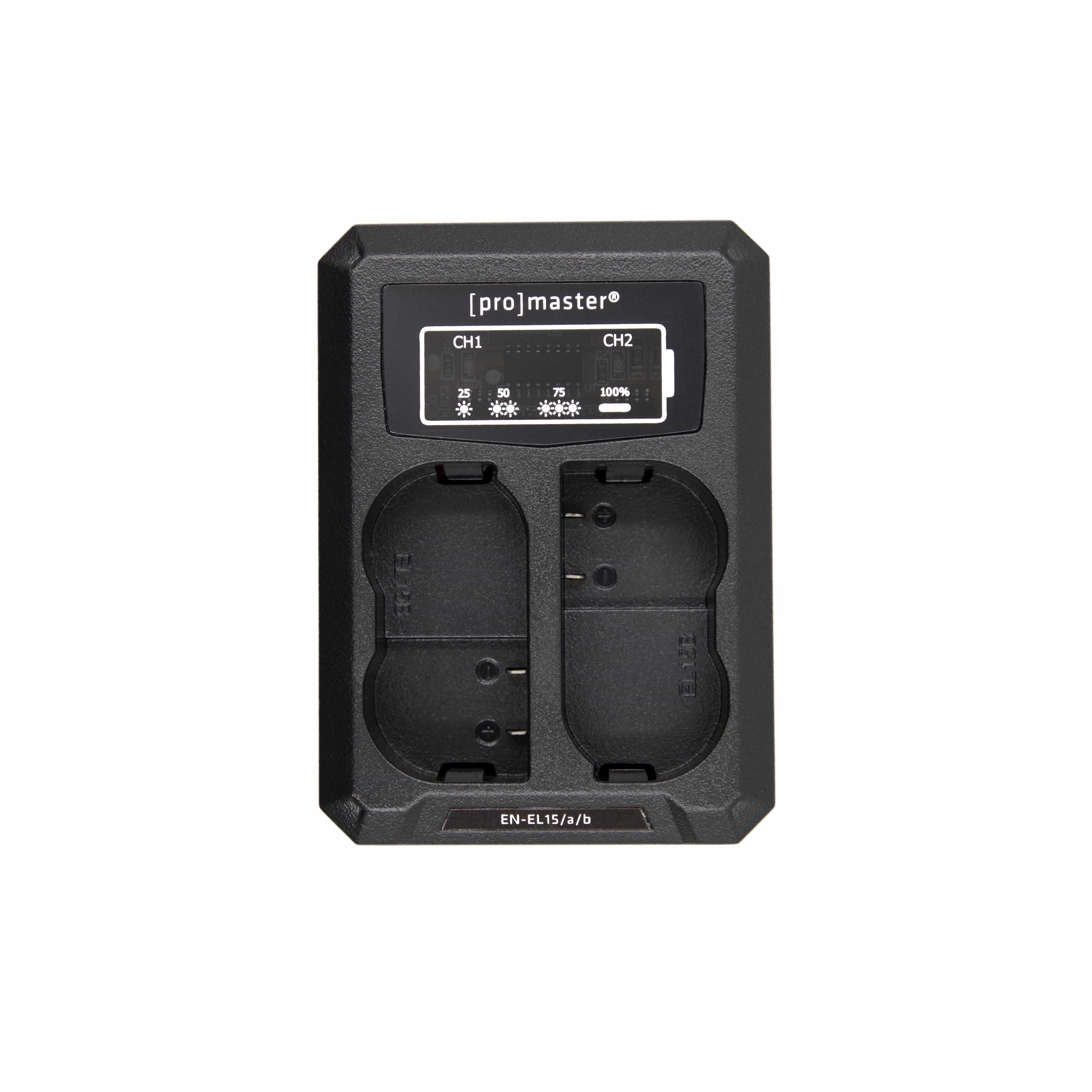 Promaster Dually Charger - USB for Nikon EN-EL15, EN-EL15a, EN-EL15b, EN-EL15c