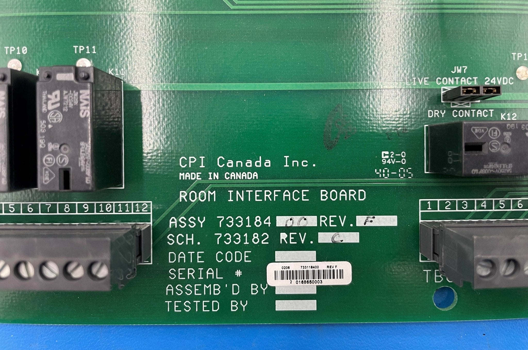 Room Interface Board (733184-00 Rev F/733182 Rev C CPI
