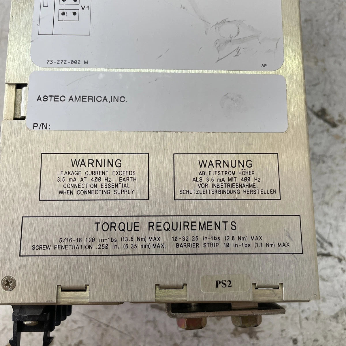 Astec VS1-D5-00 CE 1500W Power Supply. P/N 73-180-0033CE