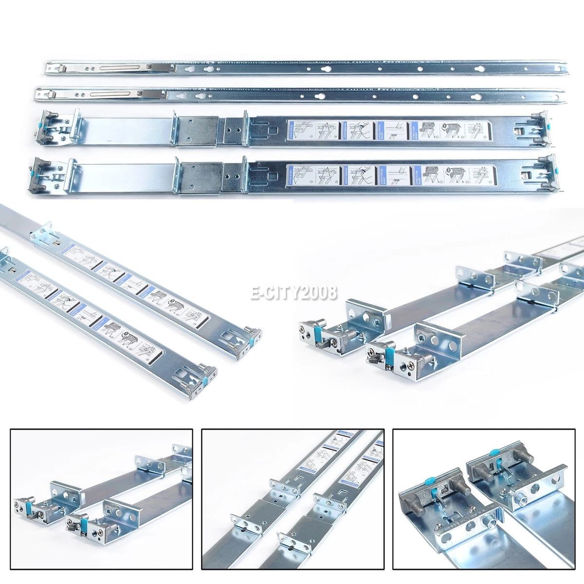 Dell PowerEdge R320 R330 R420 R620 1U Static Ready Rails Rail Kit 053D7M 0D419M|364715810150