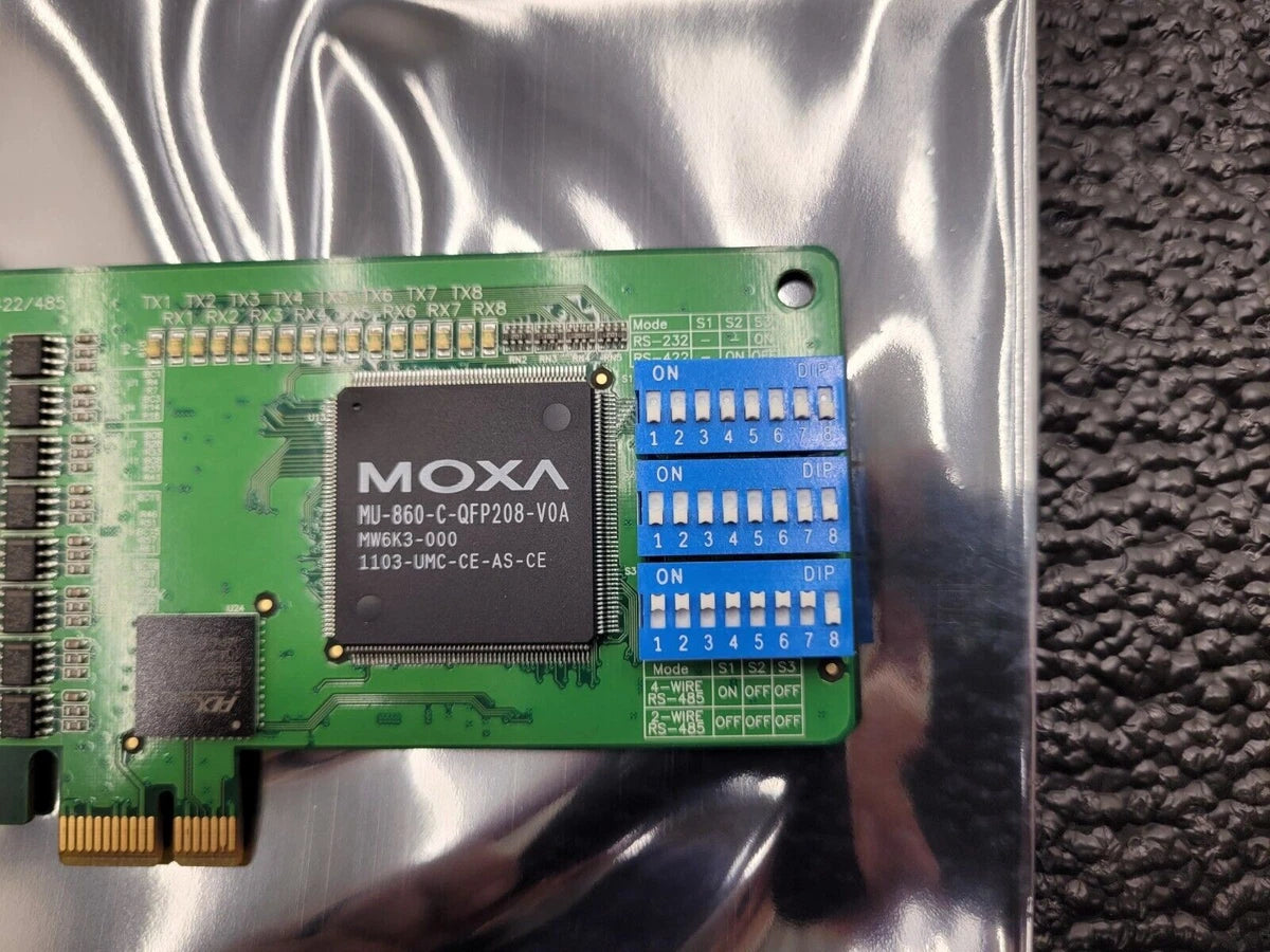 Moxa CP-118EL 8 Port Low Profile PCI Express Board RS-232/422/485 Damaged Cable