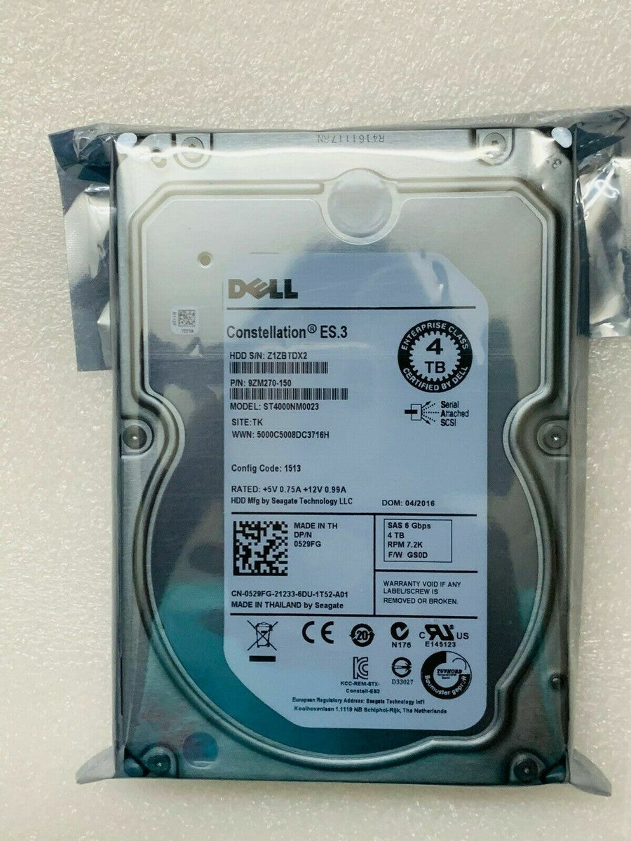 Dell 529FG ST4000NM0023 4TB 7.2K 6G 128MB Cache 3.5" SAS HDD Hard Drive A