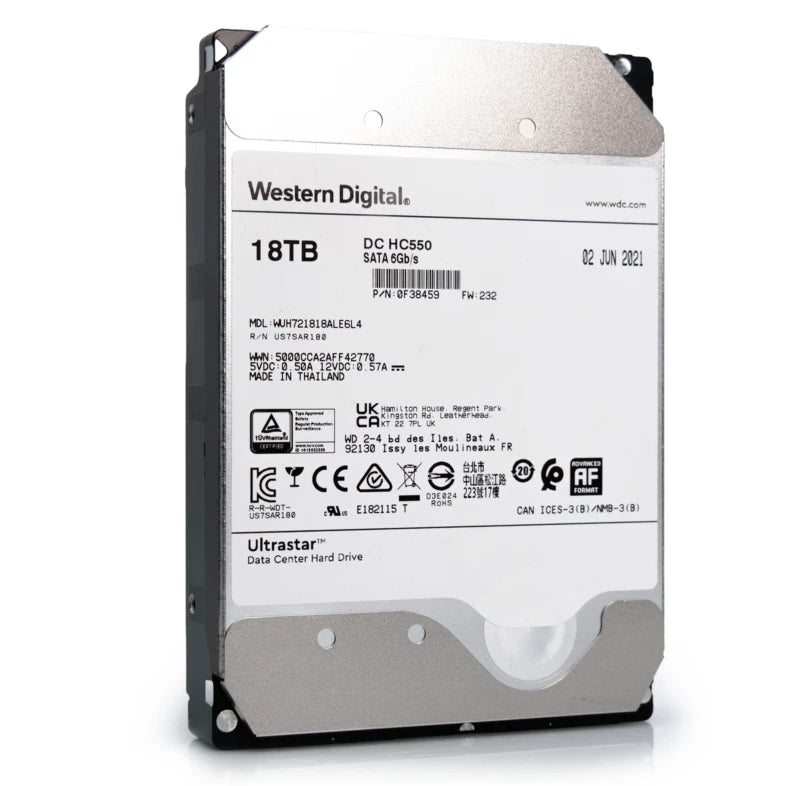 WD Ultrastar DC HC550 18TB 7.2K RPM SATA 6Gb/s 3.5" HDD WUH721818ALE6L4 0F38459|296983313417