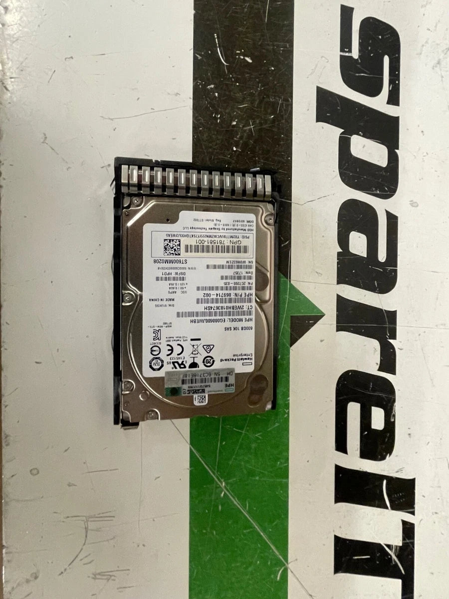 781577-001 HP 600GB 12G SAS 10K 2.5IN SC ENT HDD 781516-B21|156812062294