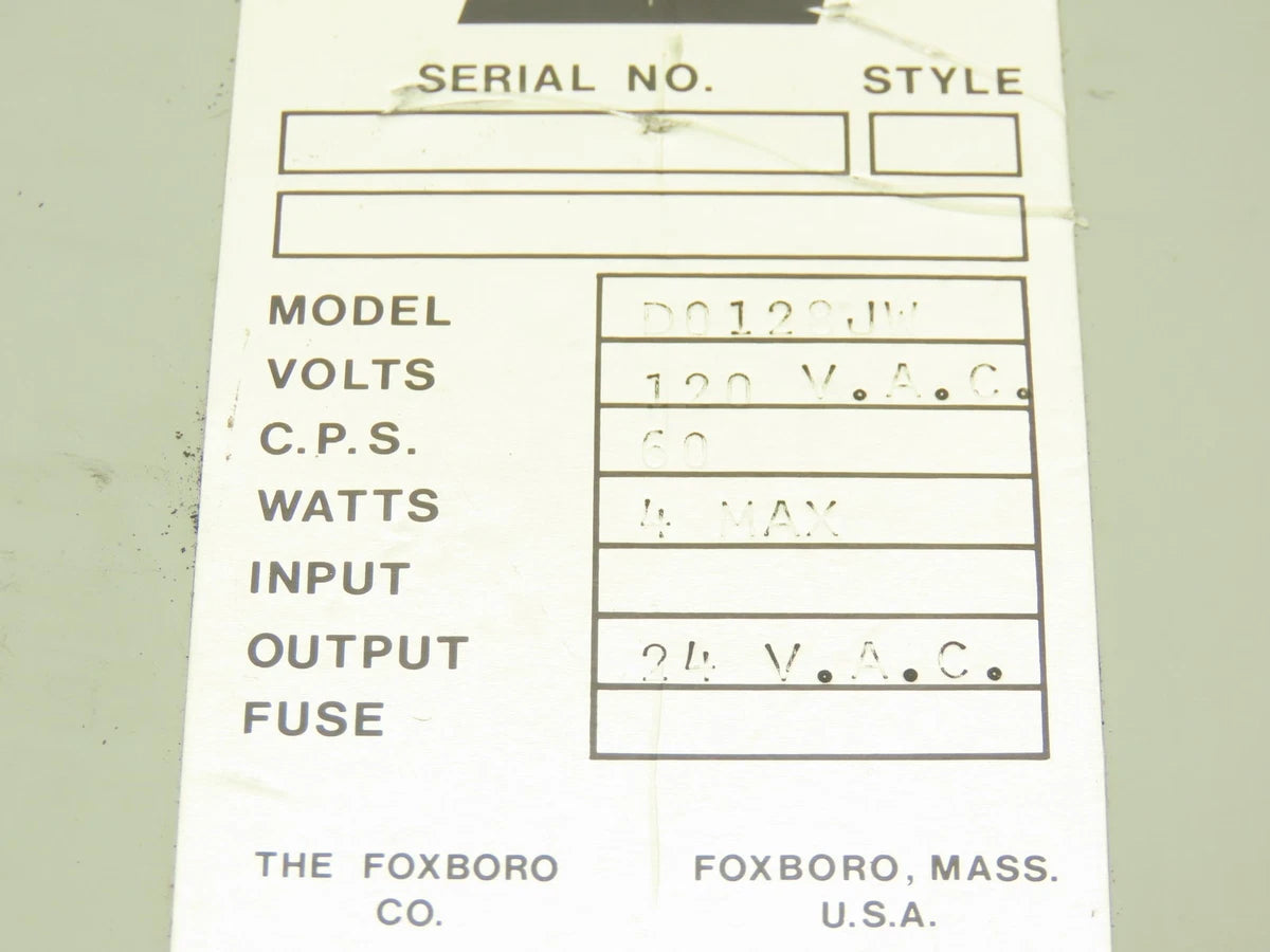 Foxboro D0128JW Power Supply 120VAC In 24VAC 4W|127004507360