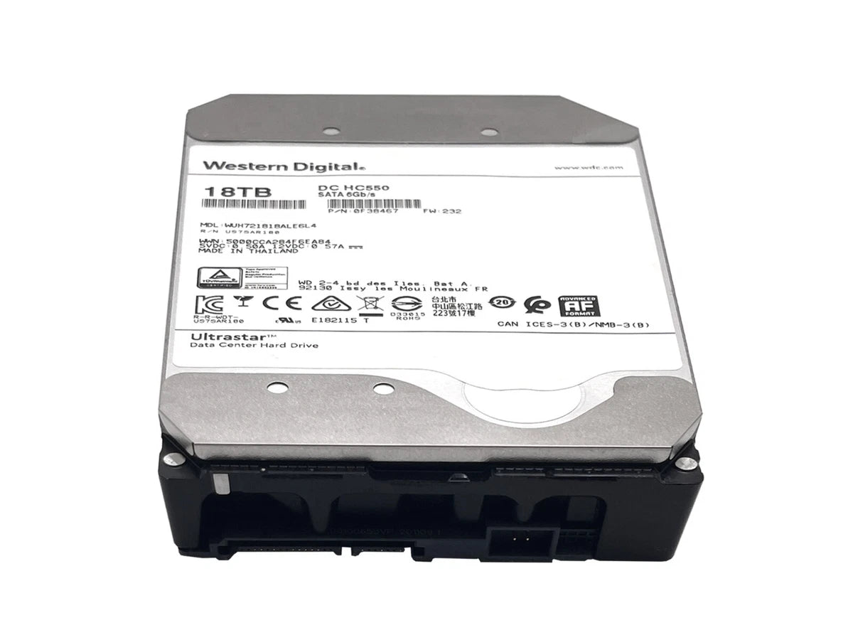 WD Ultrastar DC HC550 18TB SATA 6G 3.5" 7200RPM Enterprise HDD - WUH721818ALE6L4|167355610430