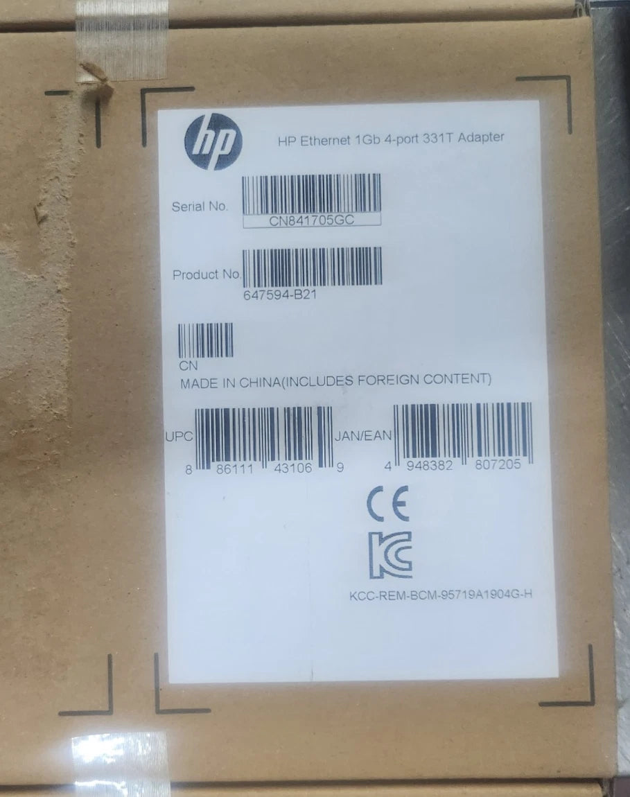 HP 331T 647594-B21 Ethernet 1Gb 4-port Adapter - NEW in Box!|226939817986