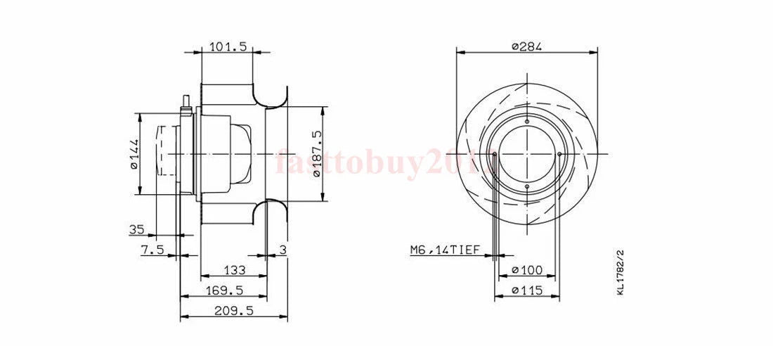 ZIEHL-ABEGG RH28M-2EK.3F.1R Centrifugal Fan for Siemens 6ES70 VFD 6SY7000-0AE32
