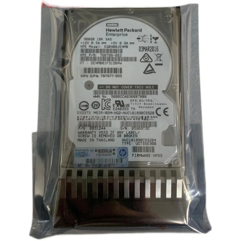 HPE J9F47A 787647-001 900GB SAS 10K 2.5in 12Gbps MSA SFF ENT HDD Hard Drive|357903384306