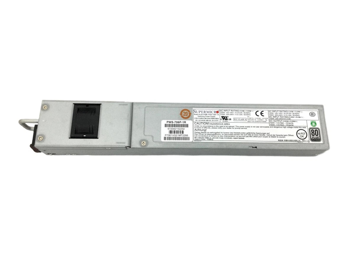 Supermicro PWS-706P-1R 750W 1U Redundant PSU 80 Plus Platinum Power Supply|356519850933