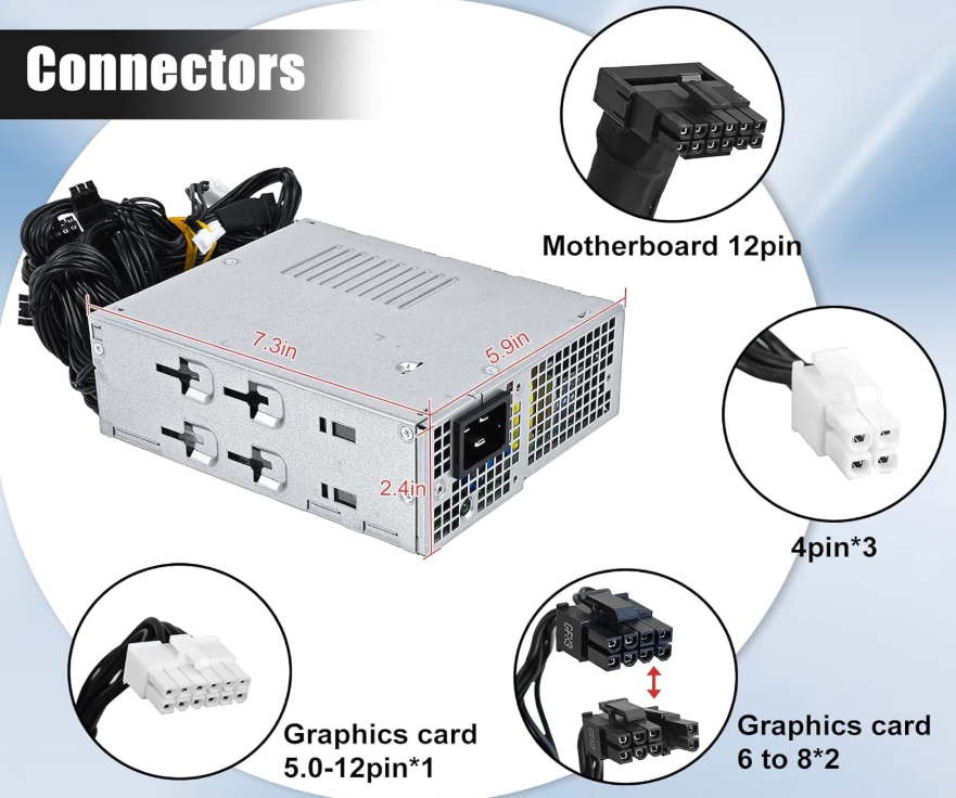 For Dell T3660 3680 R15 R16 1350W AC1350EPF-01 Power Supply KV63M 74HMF V1M9K