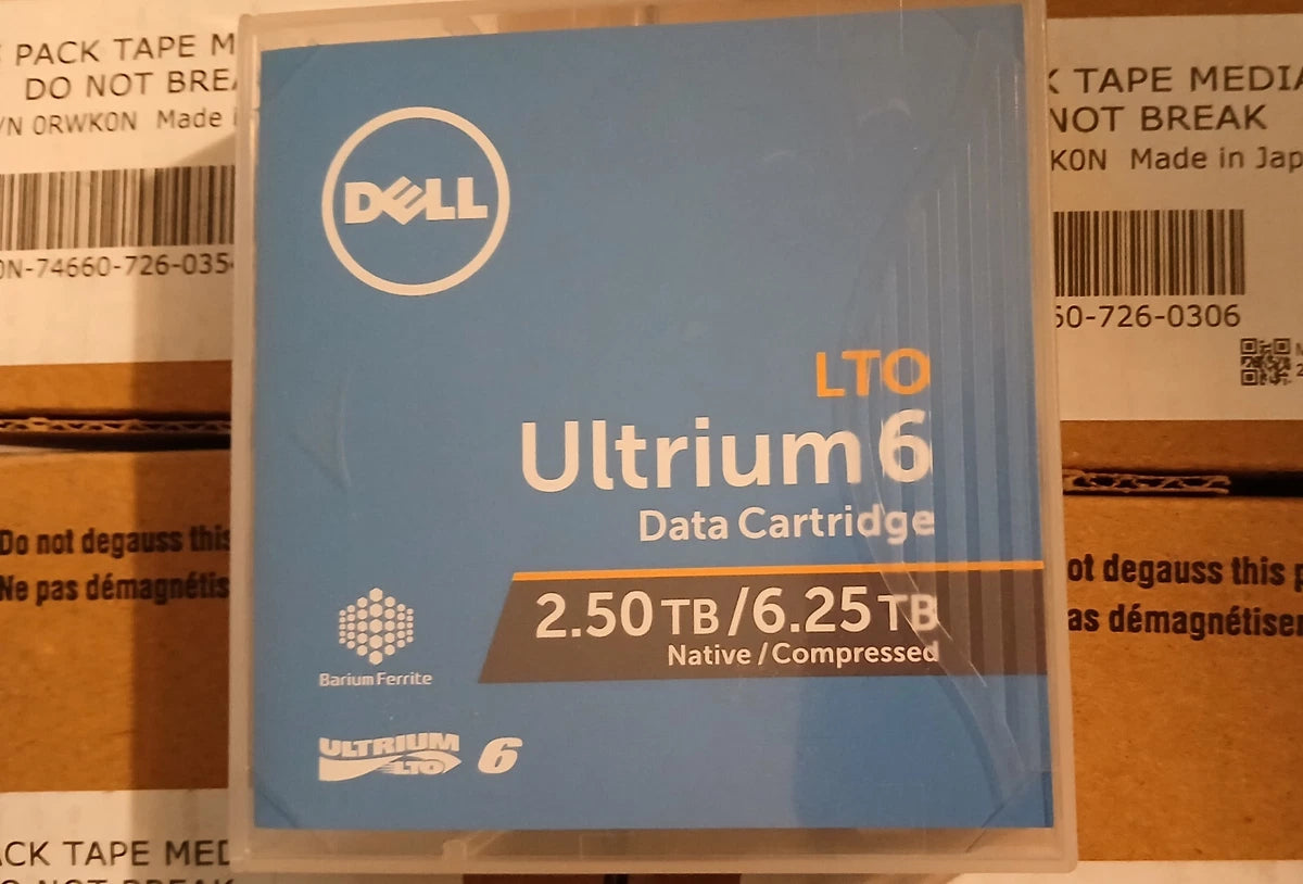 New Dell 3W22T LTO-6 Tape Media 2.5TB/6.25TB 03W22T 20 pack LTO6 0RWK0N