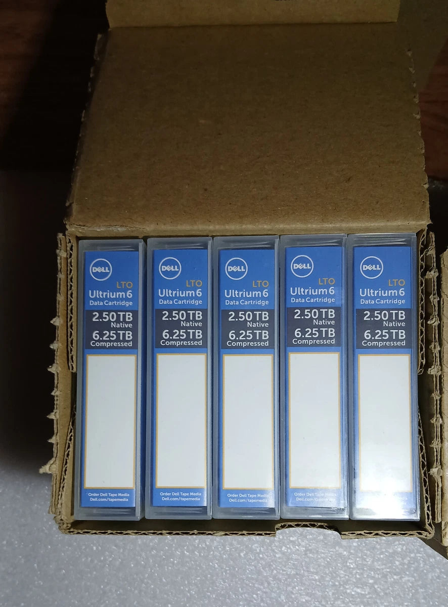 New Dell 3W22T LTO-6 Tape Media 2.5TB/6.25TB 03W22T 20 pack LTO6 0RWK0N