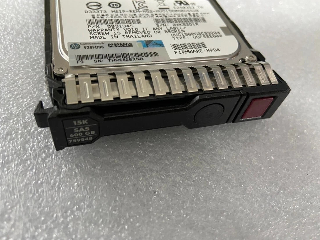 HPE 759212-B21 759548-001 600GB 12G SAS 15K 2.5" HDD ENT SC NEW FACTORY SEALED