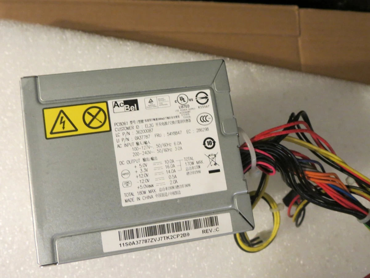 Genuine Lenovo,AcBel,Liteon 180 Watts Power Supply for ThinkCentre E73 54Y8847|202863380304
