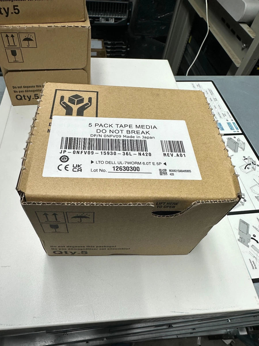 Dell LTO7 Worm Tape Media - 5 Pack