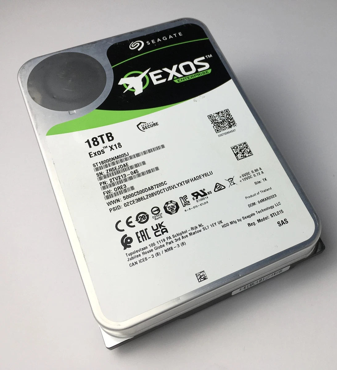Seagate HDD Exos X18 ST18000NM005J 18TB SAS 3.5" Server Hard Disk Drive
