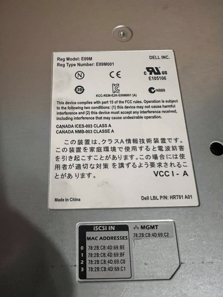 Dell EqualLogic Type 11 Control Module E09M001 E09M HRT01 A01|203933258389