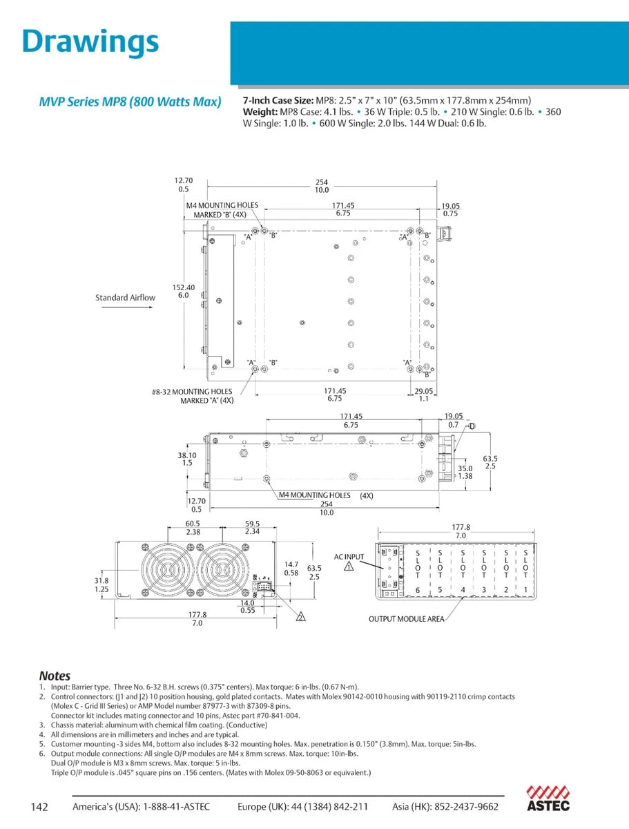 Astec Emerson MVP Series MP6-2Q-1G-1H-NNN-0N Modular Switching Power Supply 600W