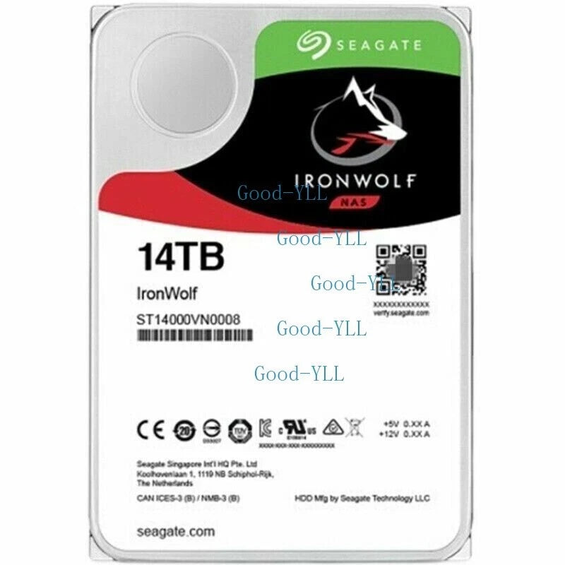 ST14000VN0008 Seagate IronWolf 14TB 3.5" SATA 7200rpm Internal HDD NAS 256MB
