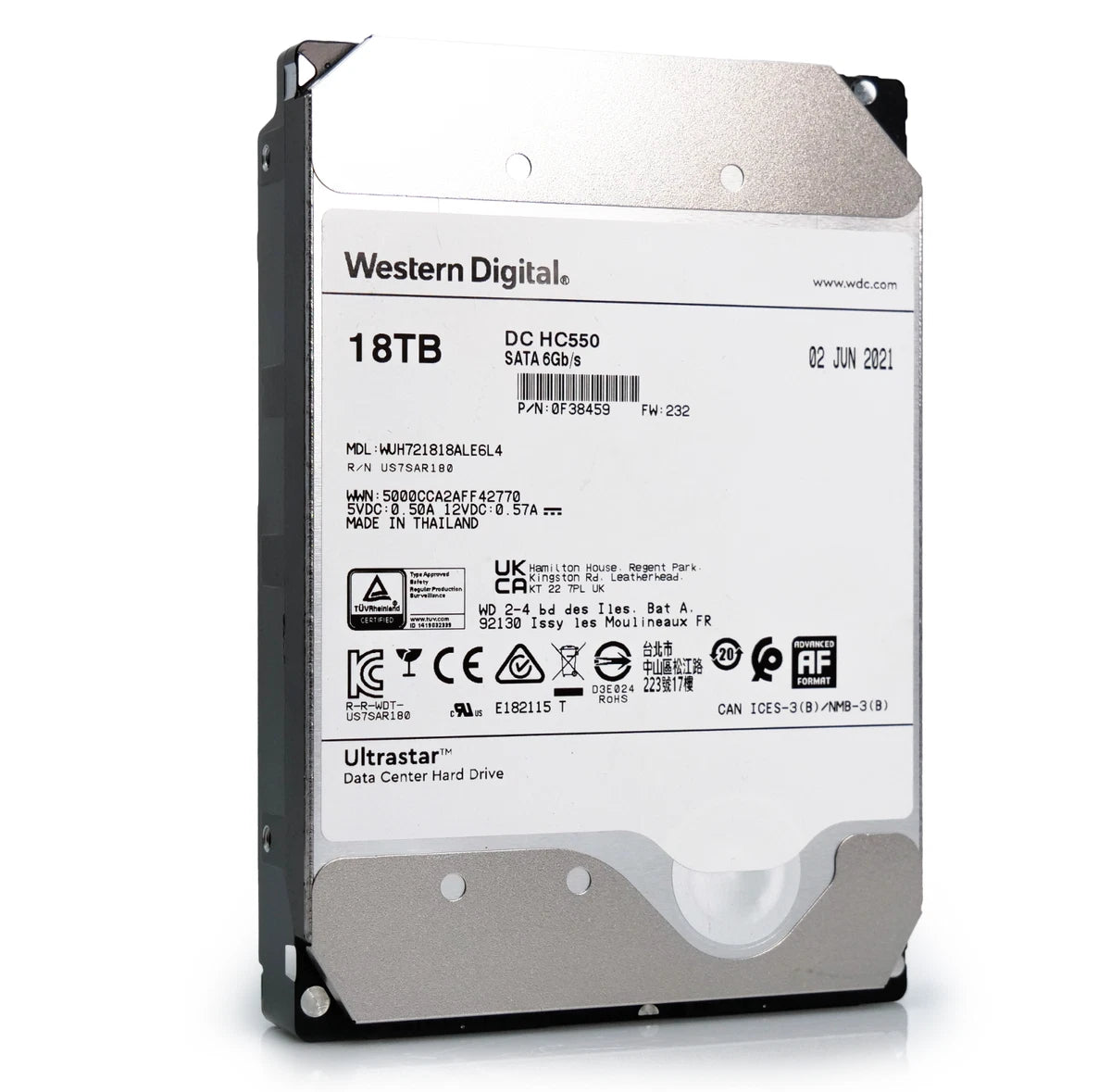 WD Ultrastar DC HC550 18TB 7.2K SATA 6Gb/s 3.5" HDD - WUH721818ALE6L4 0F38459|296890709430