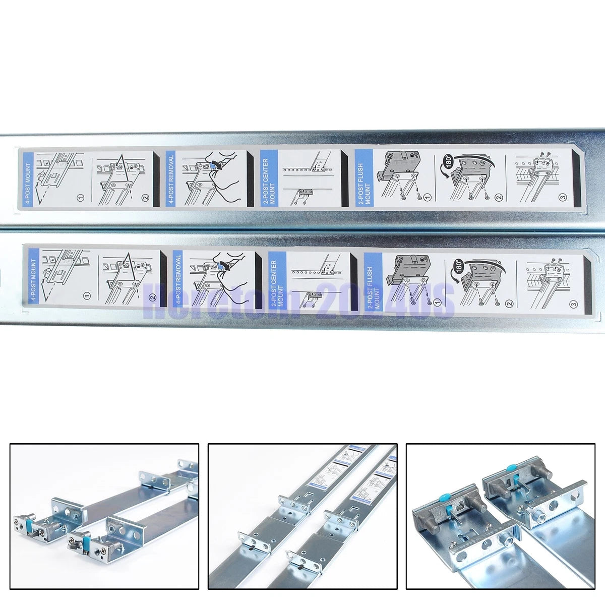 Dell PowerEdge R330 R430 R740 R6415 R640 1U Static Ready Rail Rails Kit 053D7M|335580625381