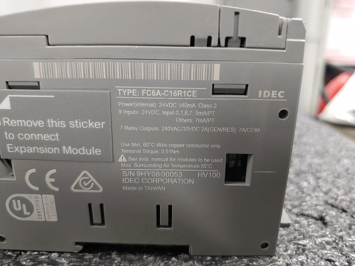 IDEC FC6A-C16R1CE FC6A MicroSmart PLC 16IO CPU 24VDC Relay|388110713576