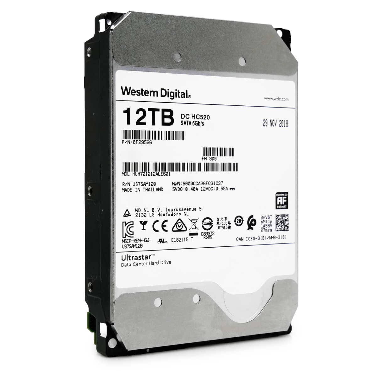 WD HGST Ultrastar HC520 12TB 7.2K RPM SATA 3.5" HDD HUH721212ALE601 0F29596|296358906778