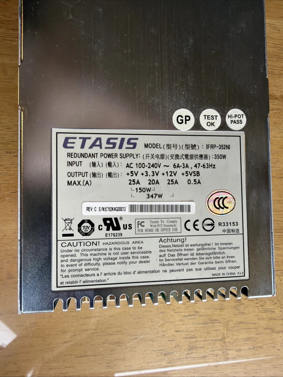 ETASIS IFRP-352 Power Supply Module 350W DBA-08A 9272CPSUC-8G10 With Fan