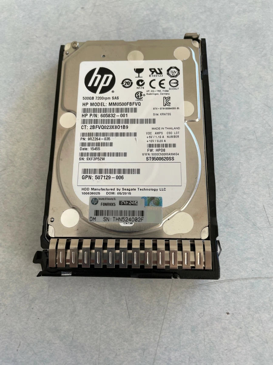 652745-B21,653953-001,MM0500FBFVQ HP G8 G9 500GB 6G 7.2K 2.5 SAS SC|114665086913