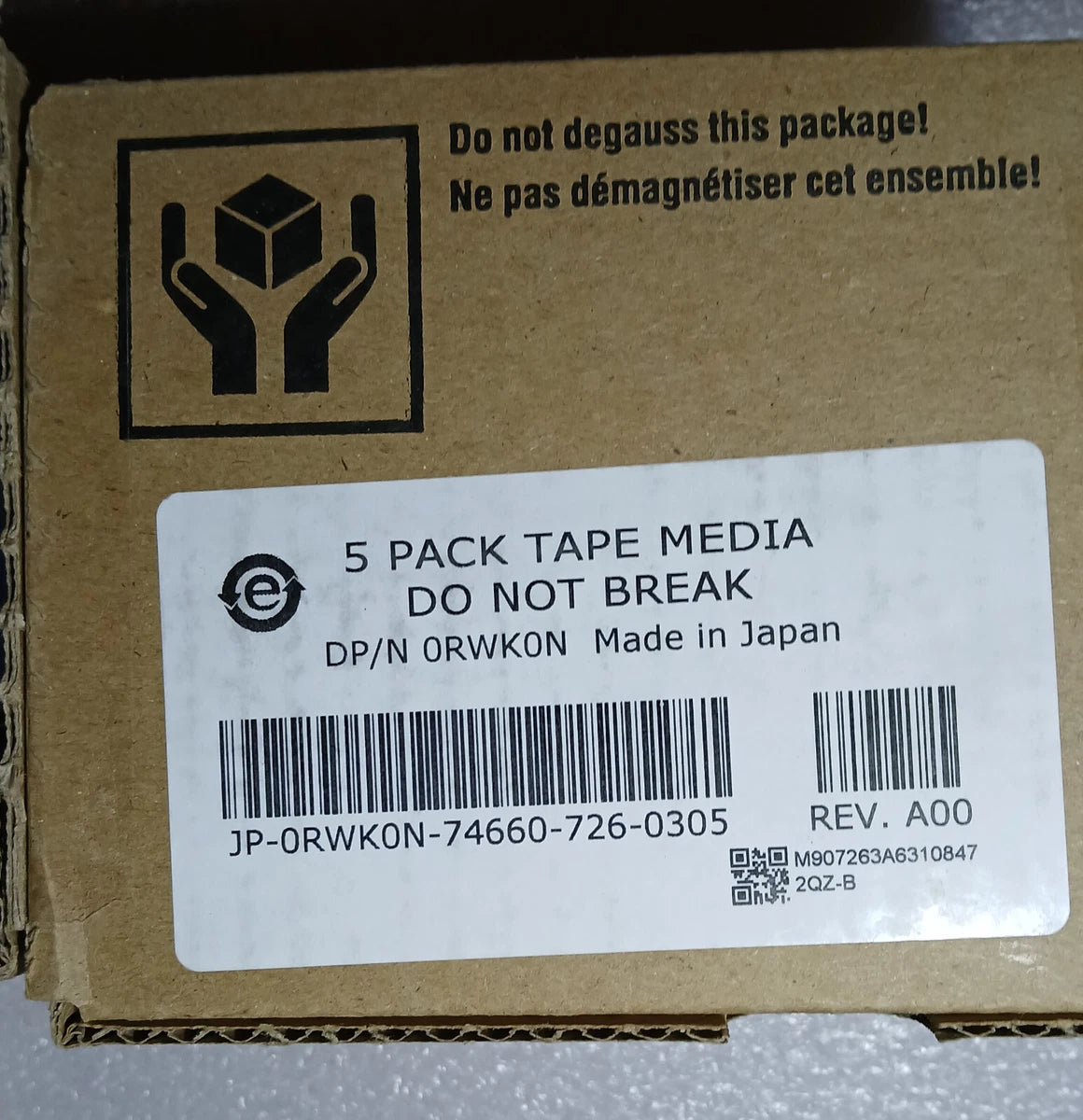 New Dell 3W22T LTO-6 Tape Media 2.5TB/6.25TB 03W22T 20 pack LTO6 0RWK0N