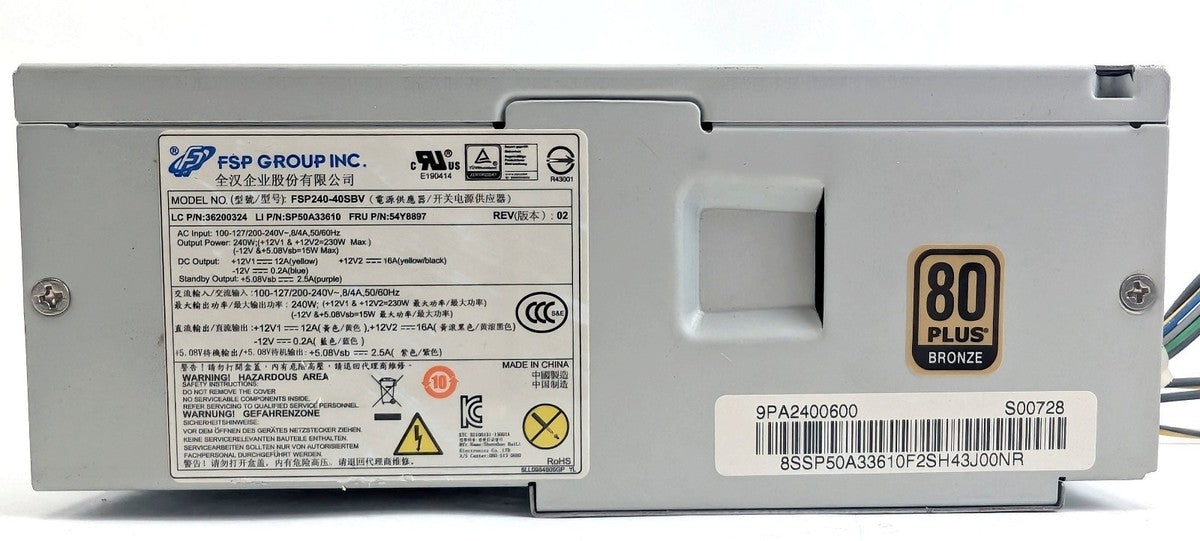 IBM Lenovo Thinkcentre M72 M73e M79 M82 M92P M93P SFF 240W Power Supply 54Y8897|167833275916