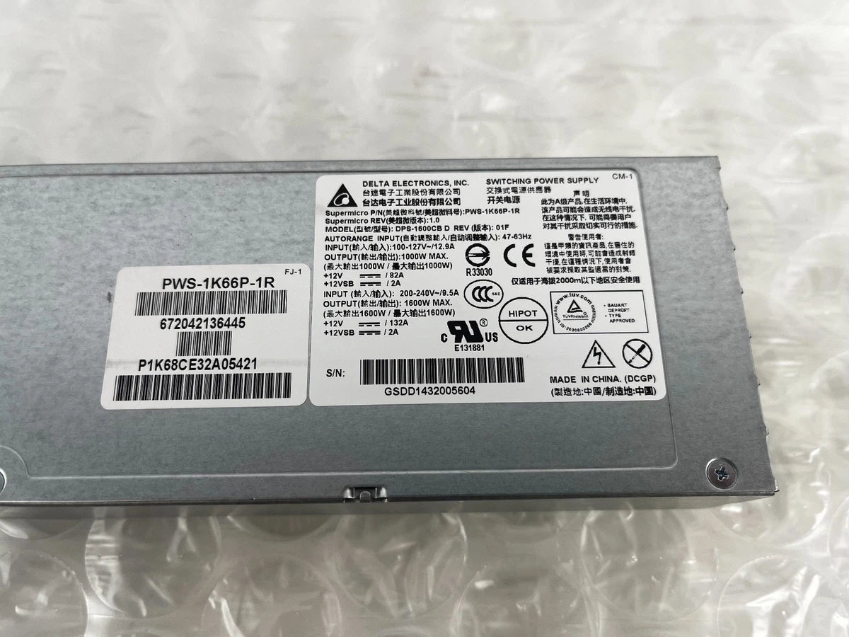 Supermicro PWS-1K66P-1R 1600W 1U Redundant Power Supply|187680490009