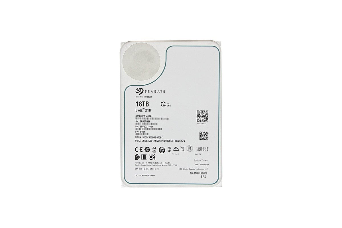 Seagate 18TB SAS 3.5" 12G Recertified Hard Drive ST18000NM004J | 1 Year Warranty