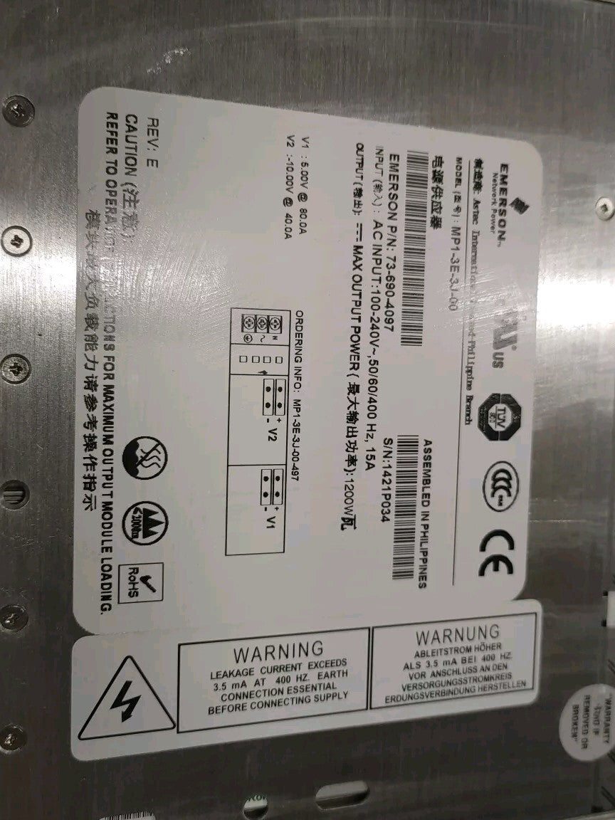 Emerson MVP SERIES MP1-3L-1L-1P-1P-30 P/N 73-690-4096 1200W Power Supply |156486057635