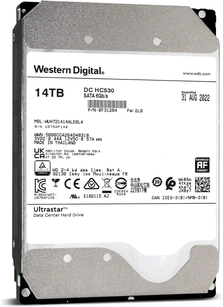 WD Ultrastar DC HC530 14TB SATA 6G 3.5" 7200RPM Enterprise HDD -WUH721414ALE6L4|167255102910
